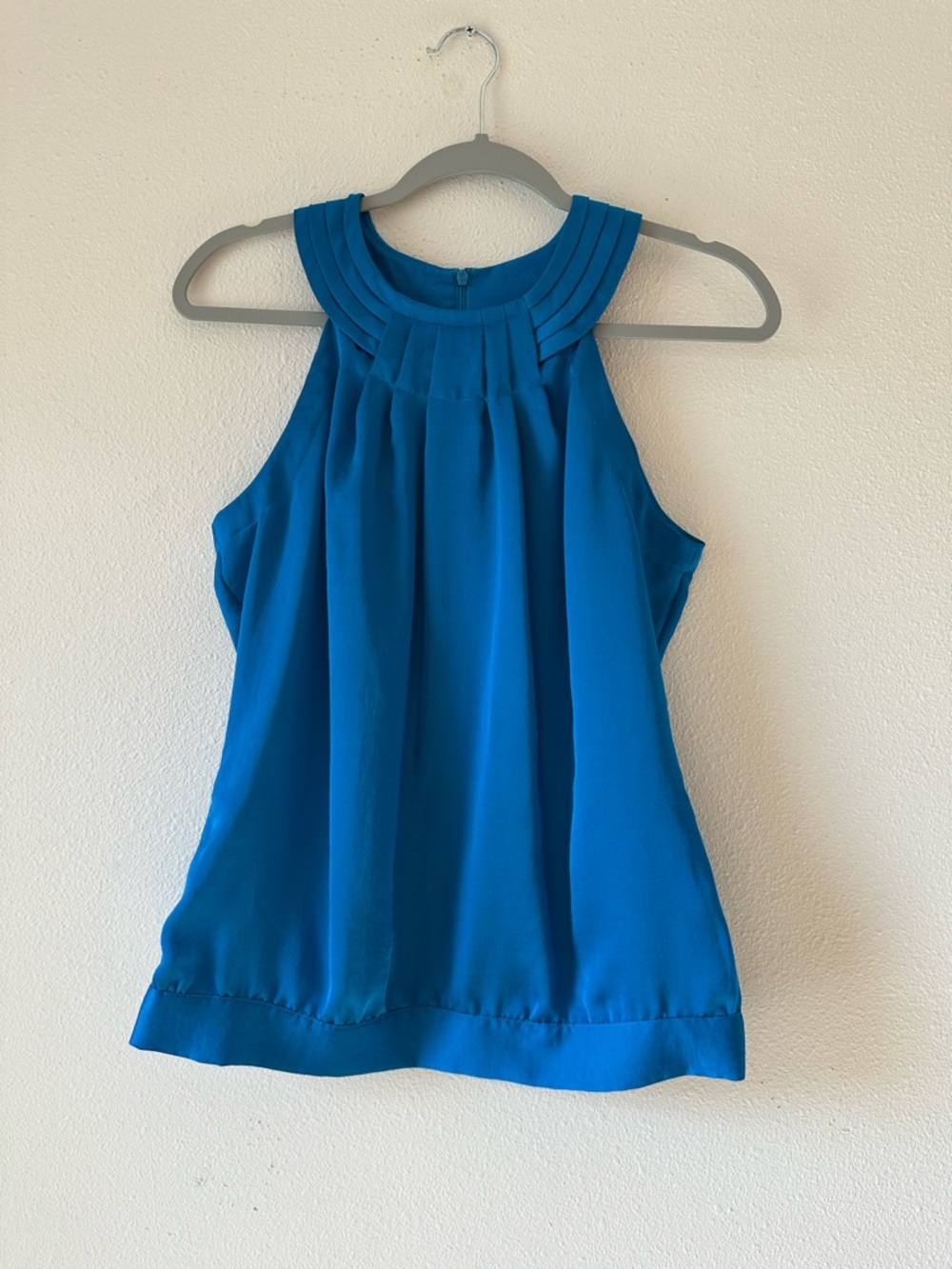 Calvin Klein Sleeveless Pleated-Neck Camisole - vibrant blue